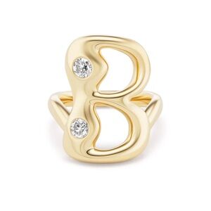 Brent Neale Simulated  Gold Plated Bubble Initial Ring